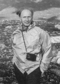 Edward Lorenz on a hike in the winter