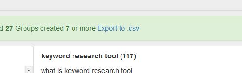 exporting grouped keywords